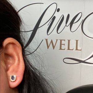 Sapphire with diamonds earrings